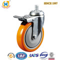 5-inch orange color plastic durable trolley wheels with total brake